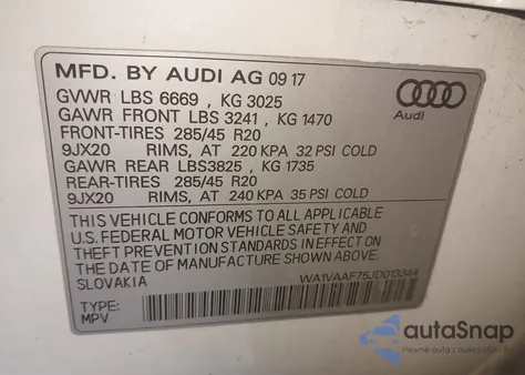 2018 Audi Q7 3.0T Premium from USA, damaged, VIN WA1VAAF75JD013344